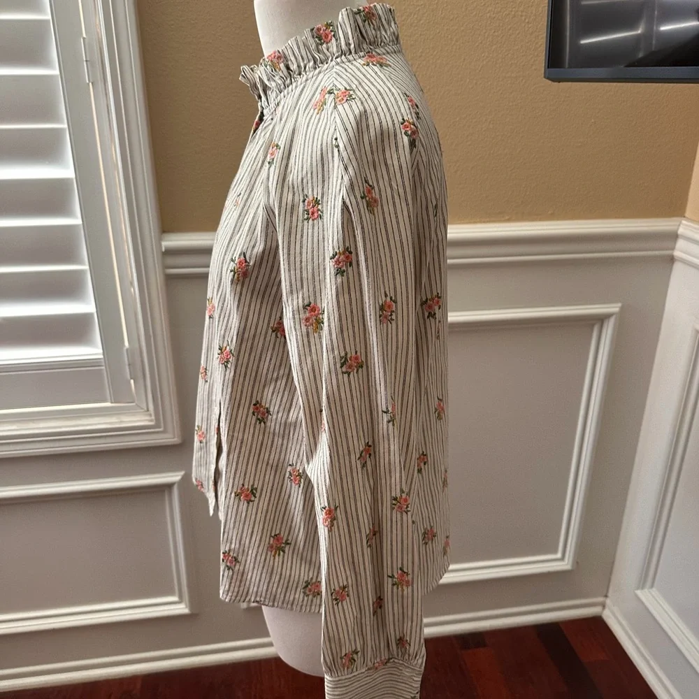 Sézane Louna Floral Button-Up Blouse 38 - Picture 2 of 5